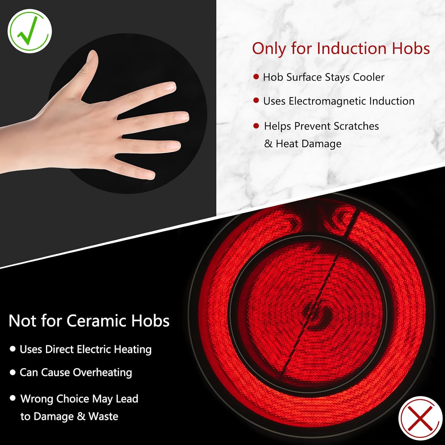 4 Tapis Protection Plaque Induction, 22cm/24,5cm/25X35cm Protège Plaque Induction en Silicone, Résistant à la Chaleur Jusqu'à 230 °C, Résistants - 4