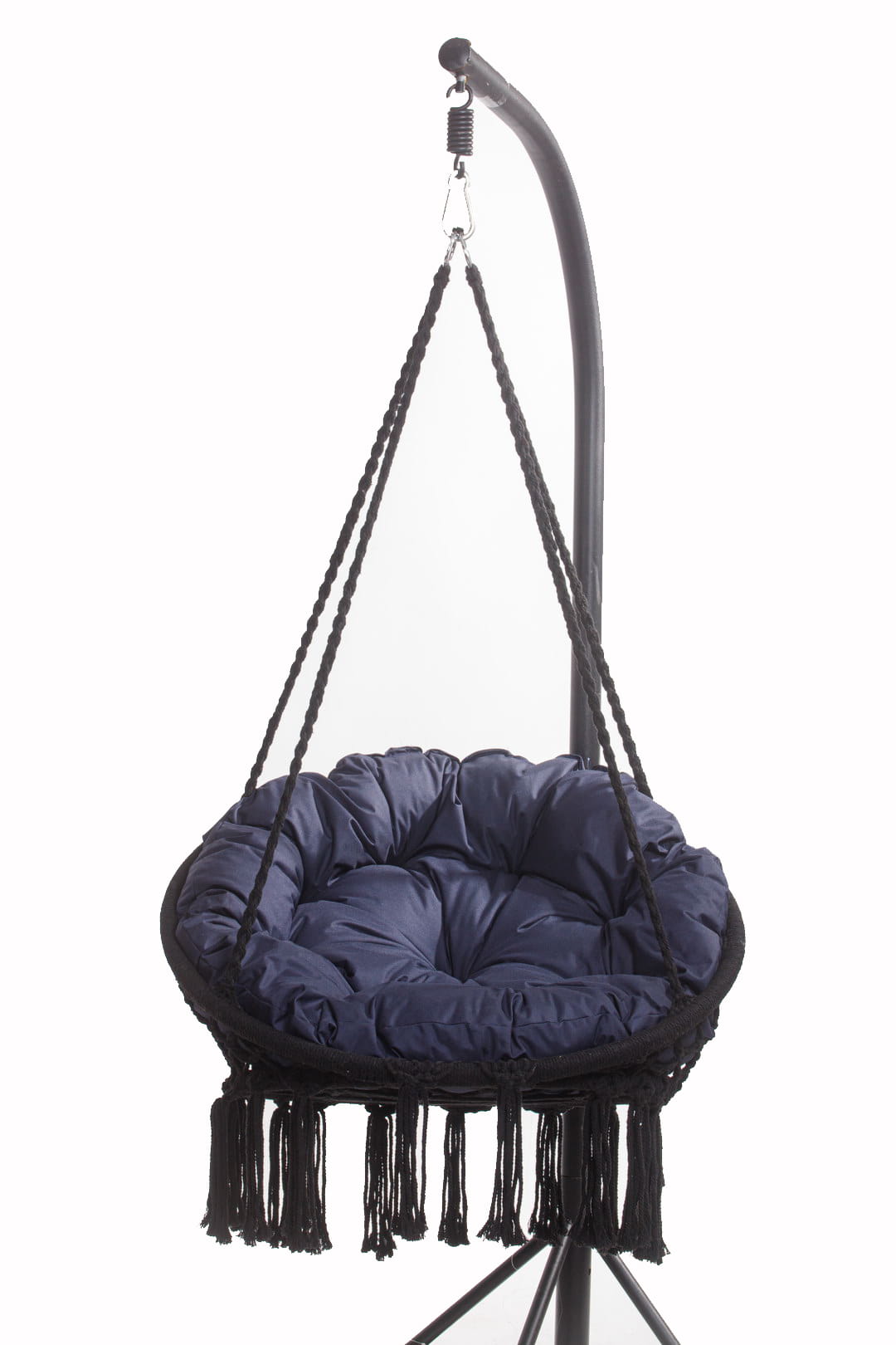 PODUSZKA OGRODOWA NA FOTEL WISZĄCY BOCIANIE GNIAZDO 90x90 CM GRANATOWA PODUCHA NA HUŚTAWKĘ PODUSZKA NA KOKON PODUSZKA NA KRZESŁO DWUSTRONNA