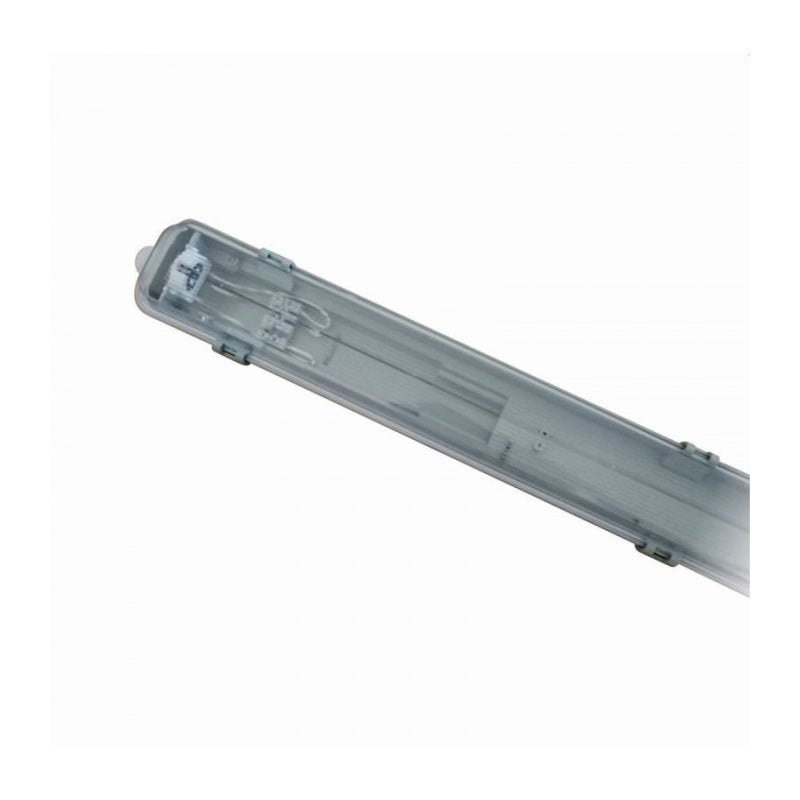 Lampa do garażu piwnicy T8/G13 hermetyczna 15W tworzywo sztuczne szaro-klosz przezroczysty wym:6,1x66x7cm IP65 Ecolight