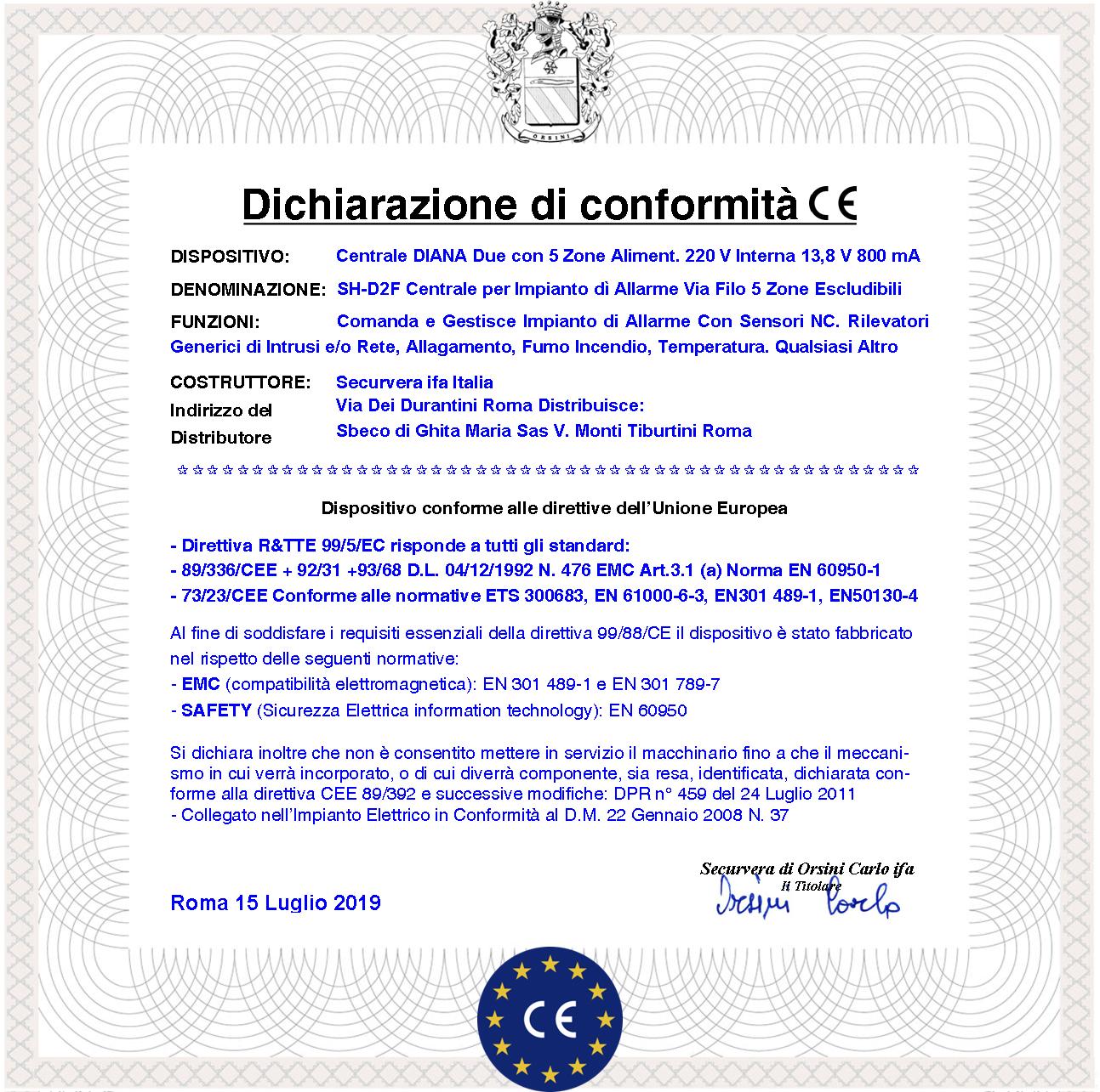 Diana 5 Zone Centrale Allarme Batteria 12 V 7,2 Ah per Impianto Antifurto Filo Chiave di Prossimità 3 TAG Gestisce Sensori di Movimento e di Scasso In - 5