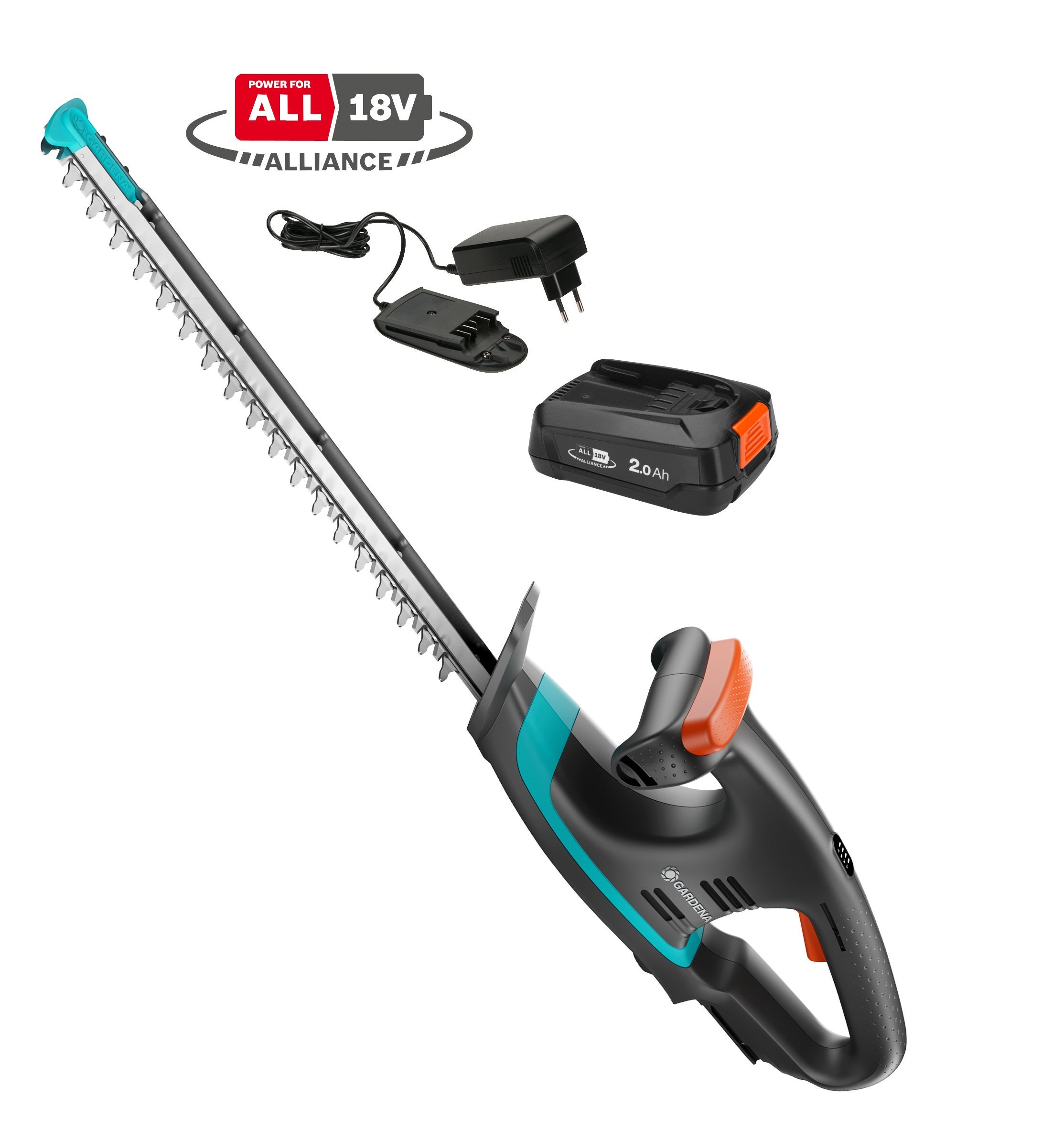 GARDENA accuheggenschaar EasyCut Li: Struikschaar met krachtige 14.4 V li-ion-accu, met ErgoTec handgreep en stootbescherming (9836-20