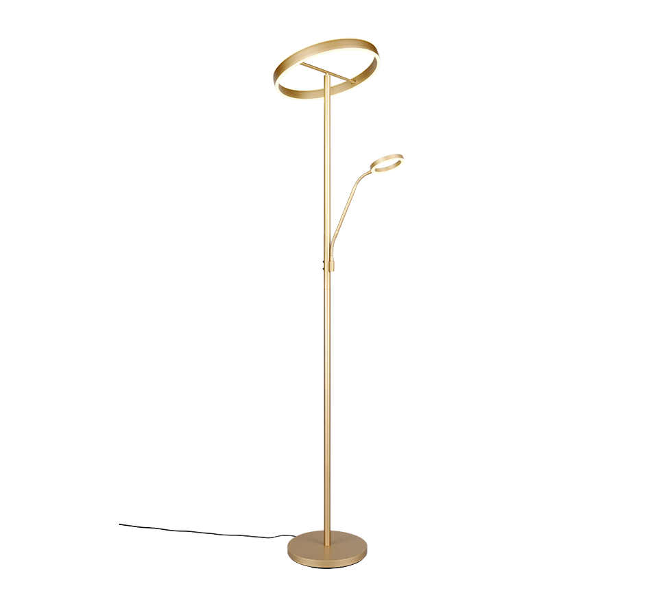 Lampa podłogowa stojąca Willis złota LED 39W 2700K-4000K 4600lm + 550lm wym: 180 x 40 x 40 cm metal Trio