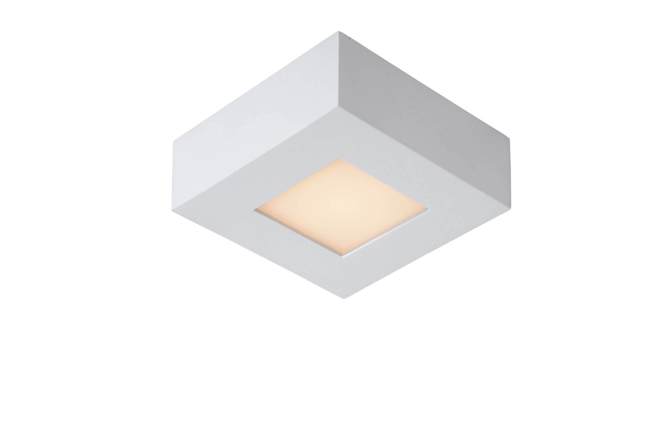 Plafon kwadratowy BRICE LED 8W Ciepła biel 461lm biały wym:3,9x10,8x10,8cm IP44 Lucide