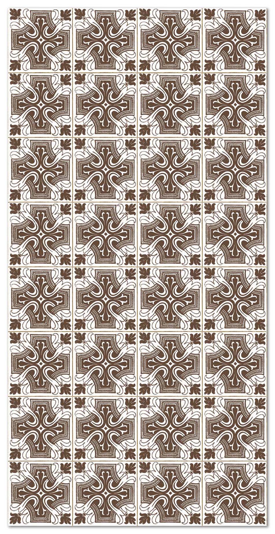 Panorama alfombra vinílica hidráulica salamanca marrón 80x250 cm - alfombra cocina vinilo - alfombra salón antideslizante e ignífuga