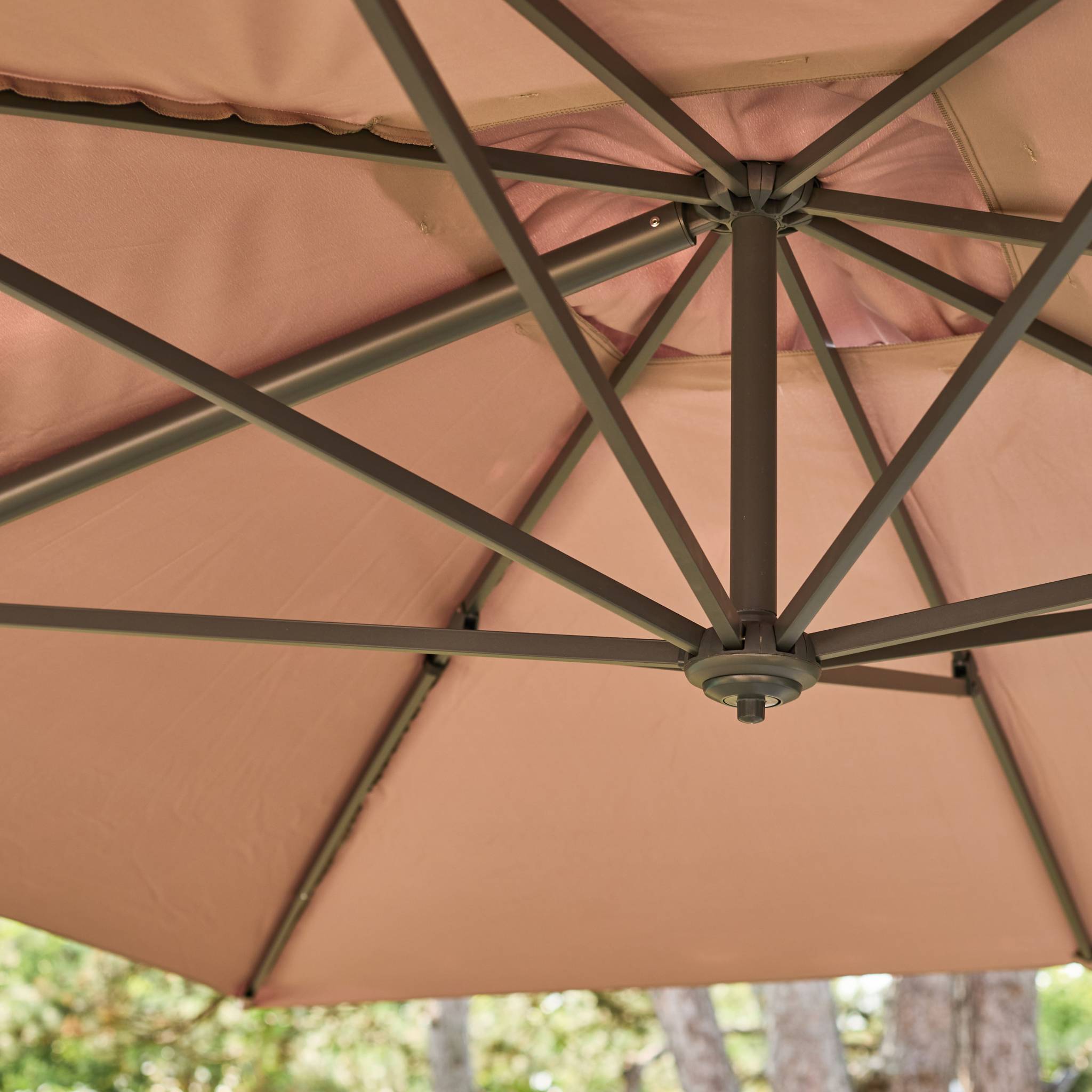 Parasol déporté rectangulaire 3x4m – Antibes – beige – parasol déporté. inclinable. rabattable et rotatif à 360° - 6