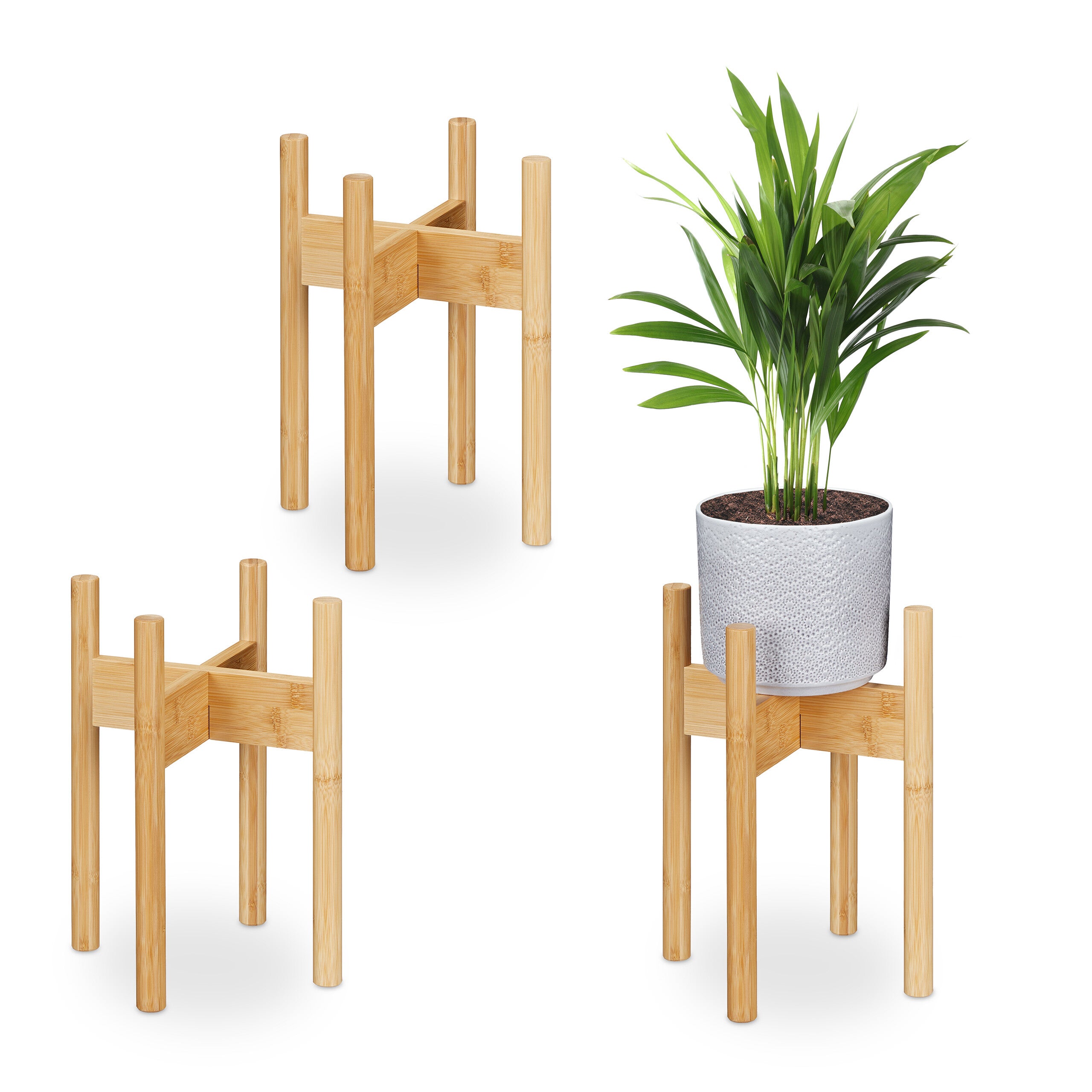 Relaxdays Support Pots De Fleurs Balcon Lot De 4 - Porte-pot Métal Noir