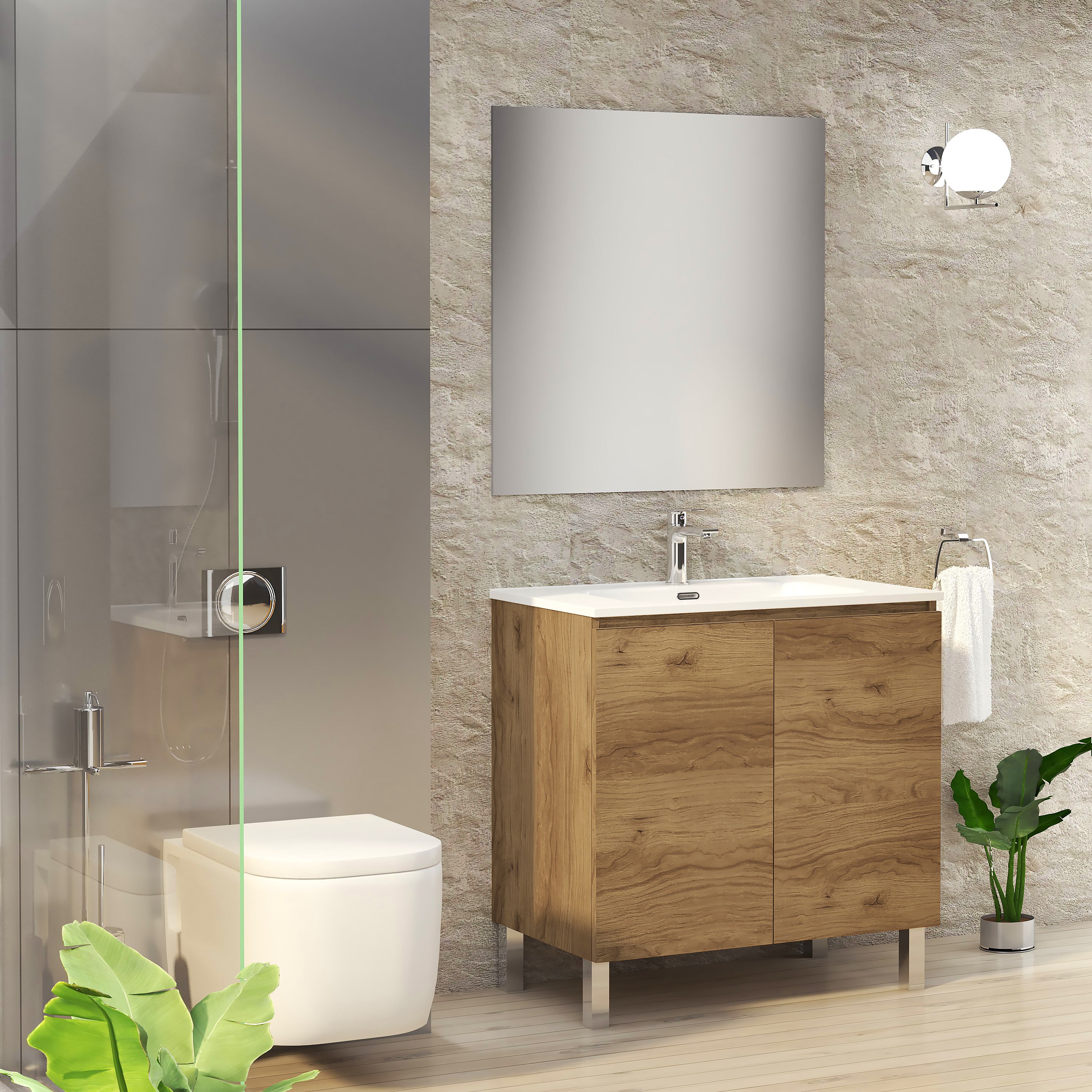 ENSEMBLE DE SALLE DE BAIN LUST | 80 CM TEKA | DEUX PORTES | LAVABO ...