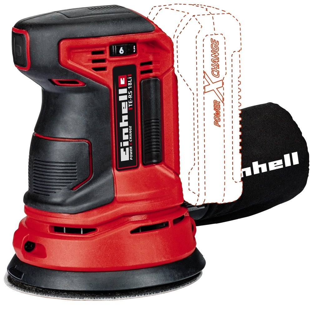 Einhell Ponceuse excentrique sans fil TE-RS 18 Li - Solo PXC (18V, avec 1 abrasif) Livré sans Batterie ni Chargeur - 6