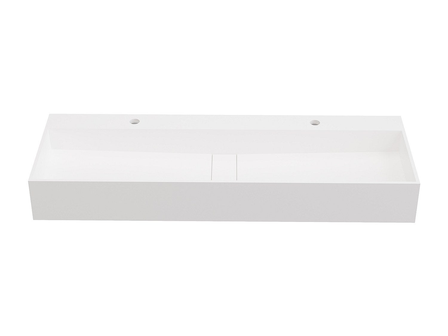 Vasque suspendue en solid surface - Blanc - L120 x l40 x H15 cm - YAMDROK - 3