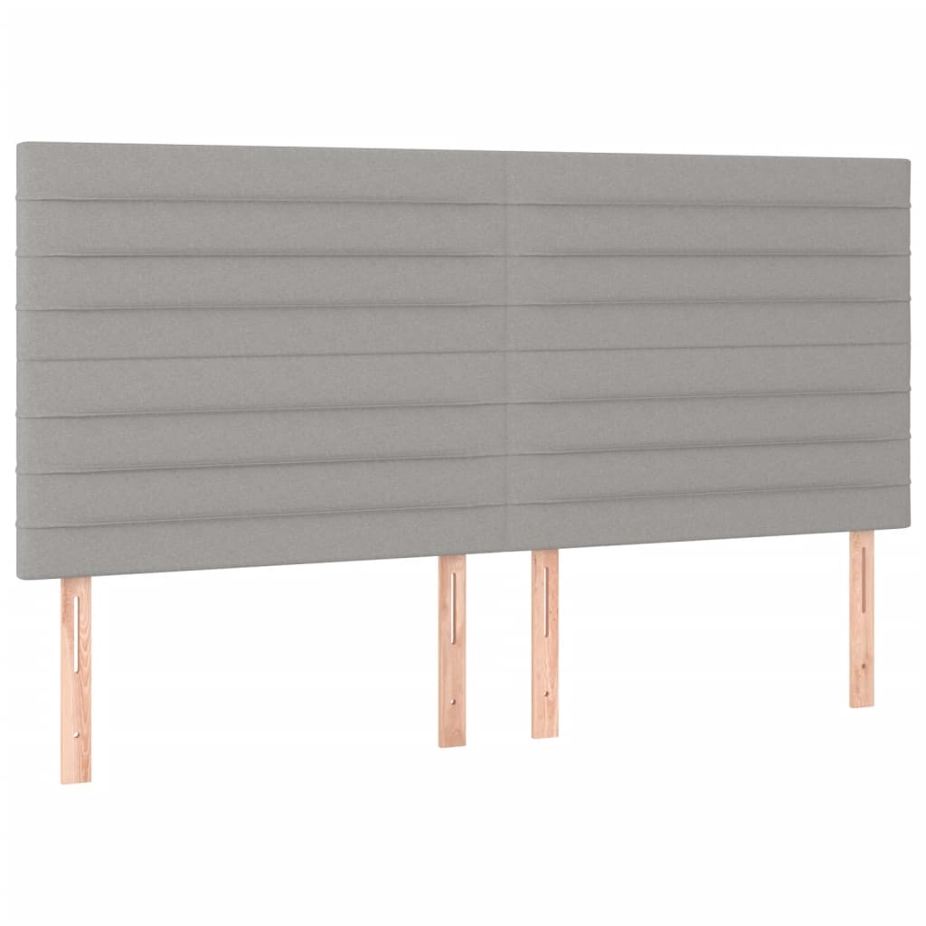 Cadre de lit sans matelas gris clair 200 x 200 cm en tissu - 8