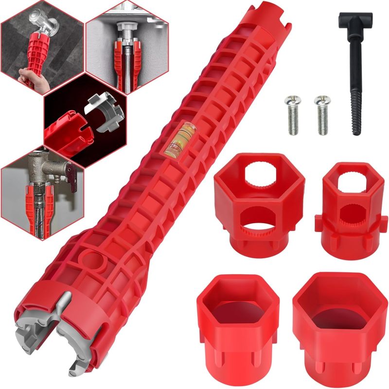Clé de plomberie 14 en 1 multifonctionnelle pour robinets et évier - 2