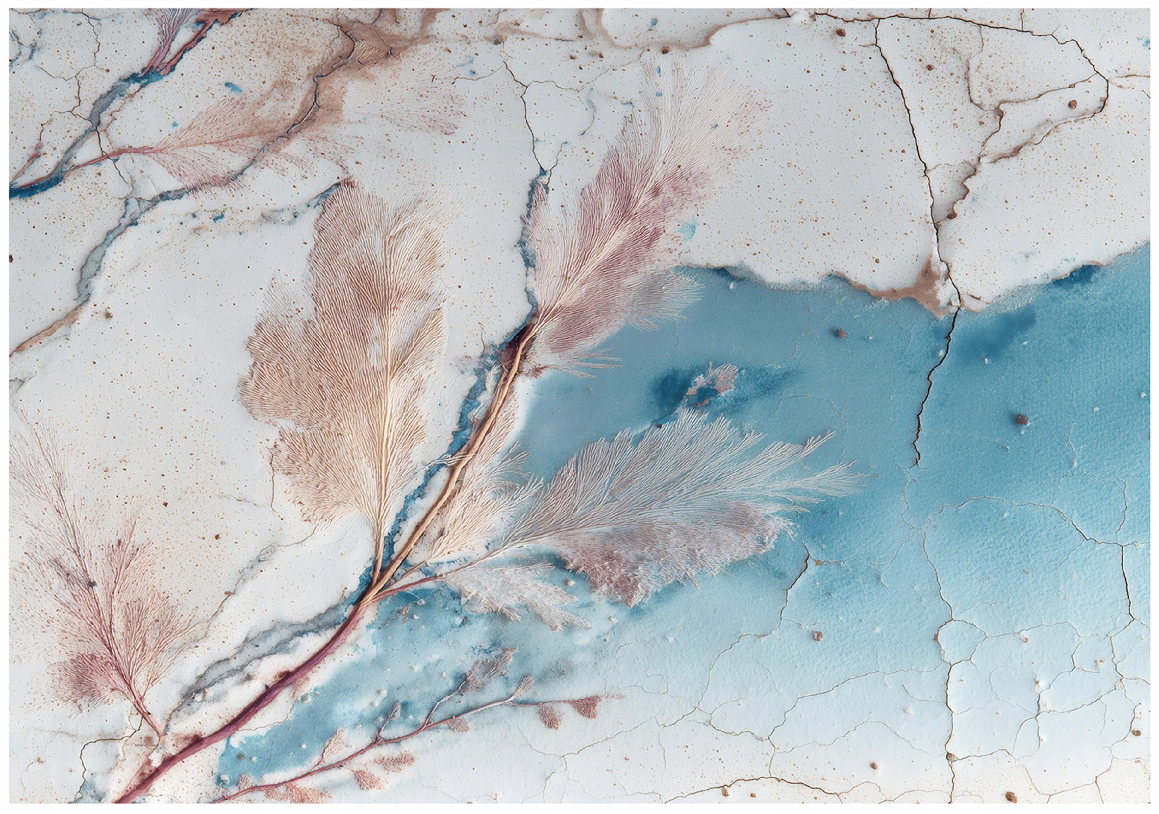 Fototapet abstract albastru frunze Vlies Tapet Pentru Dormitor Camera Living Perete 400x280 cm