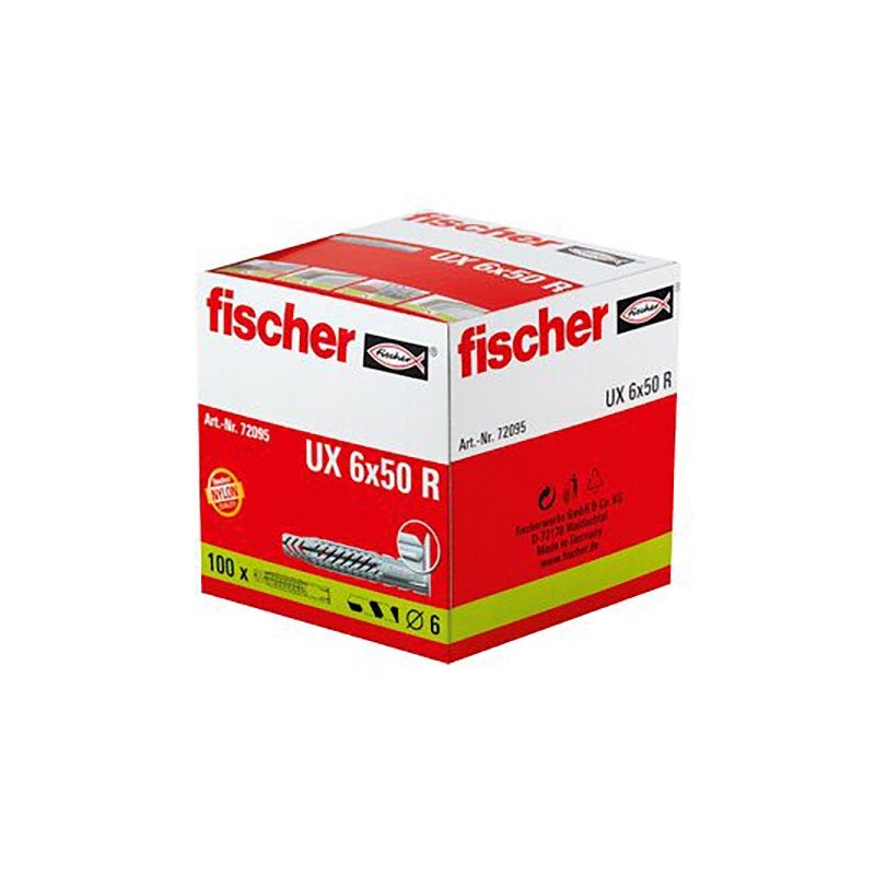 Kołek Fischer UX nylon 6 mm x 50 mm antyrotacyjny 100 sztuk