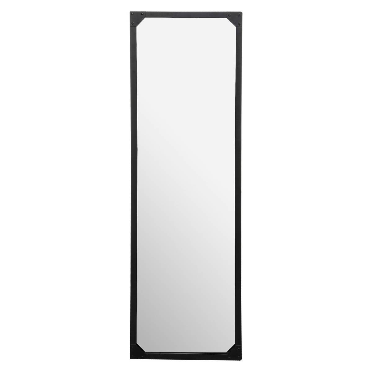 Atmosphera Miroir Joe Carré Métal Et Bois Noir 45x45 Cm