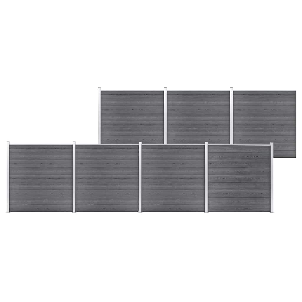 Vidaxl Valla De Jardín De Wpc 1218X186 Cm Gris , Leroy Merlin
