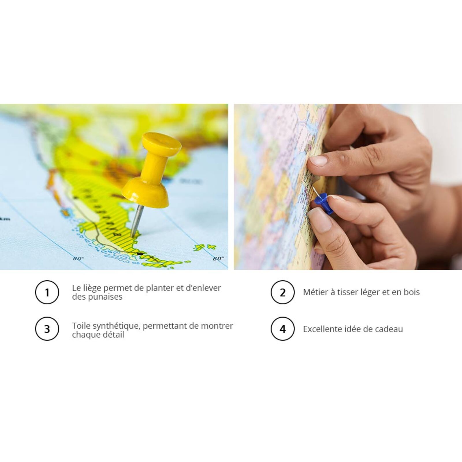 Tableau en liège portes sur le monde - 90 x 60 cm - 5