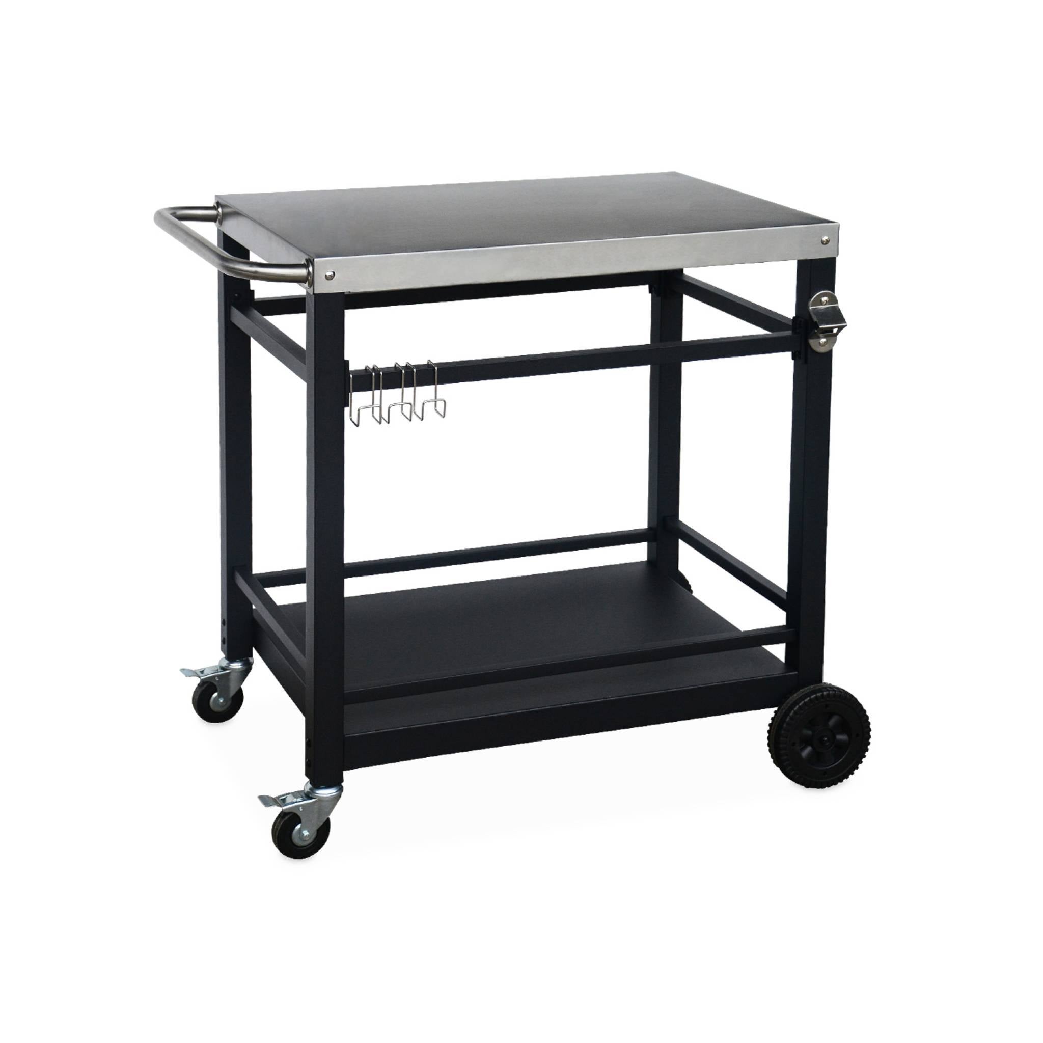 Carrello per barbecue, Nero - 2