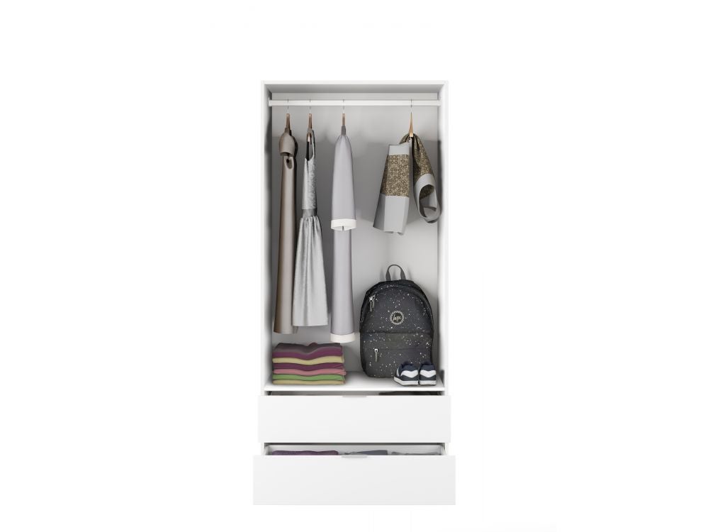 Armoire penderie FANNY L81 x H180cm - Blanc - 3