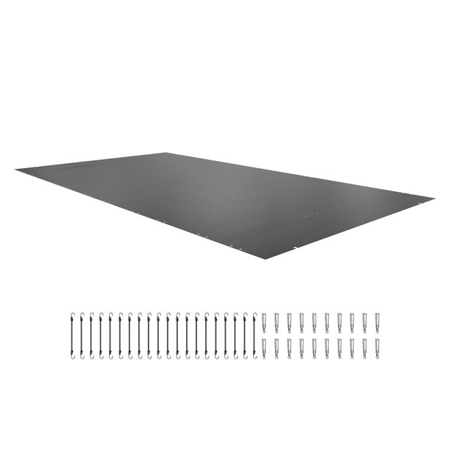 VEVOR Bâche couverture Piscine Hivernage Bulle Piscine Rectangulaire Beige en PVC 4 x 8m