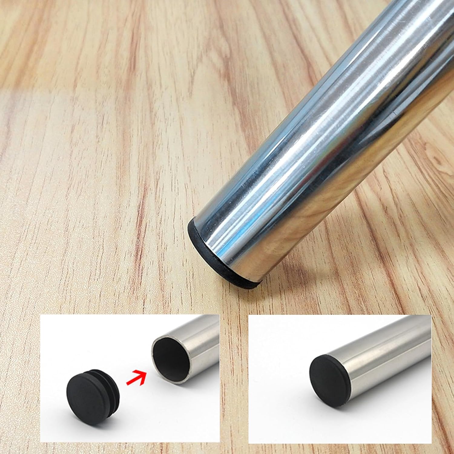 Embouts de chaise 25 mm 50 embouts de tube ronds - 2