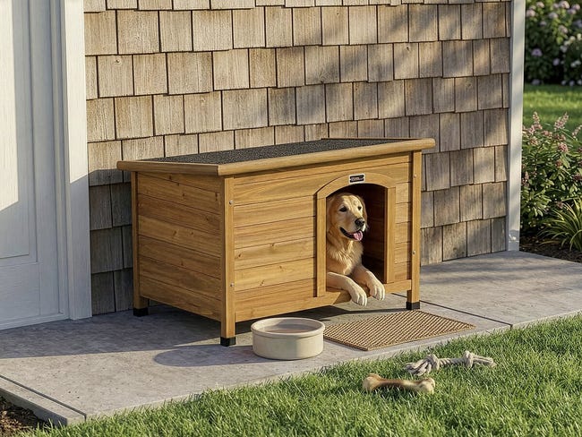 GOPLUS Niche pour Chien Exterieur en PP, Cabane Chien Exterieur Interieur avec 3 Fenêtres, Porte GOPLUS Niche pour Chien Exterieur en PP, Cabane Chien Exterieur Interieur avec 3 Fenêtres, Porte