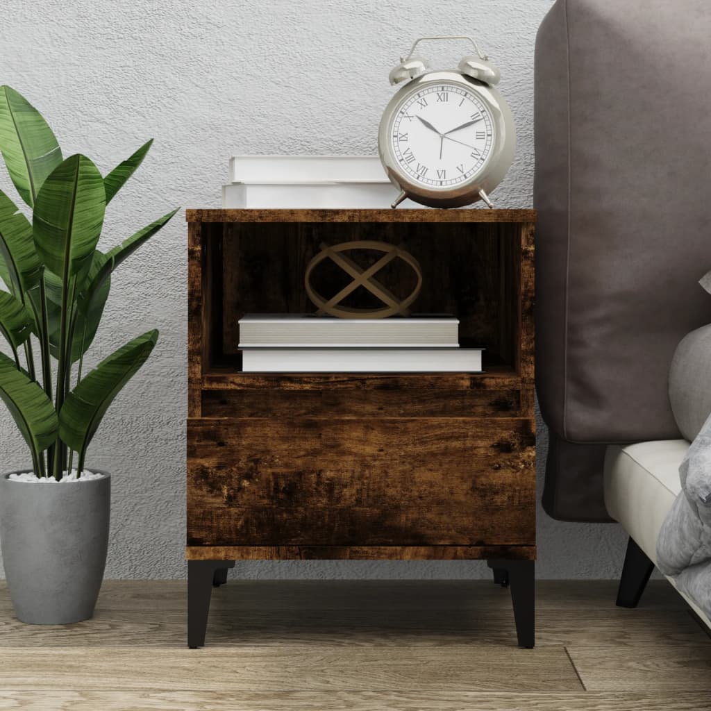 Mesa de cabeceira em carvalho fumado 40x35x50 cm - COMFORTXL - 2