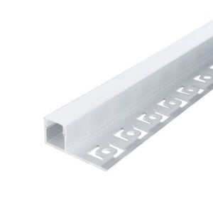 Profilé Aluminium Saillie 8x8 Pour Ruban LED 6mm - 2 Mètres Avec Capot Transparent, Installation Facile