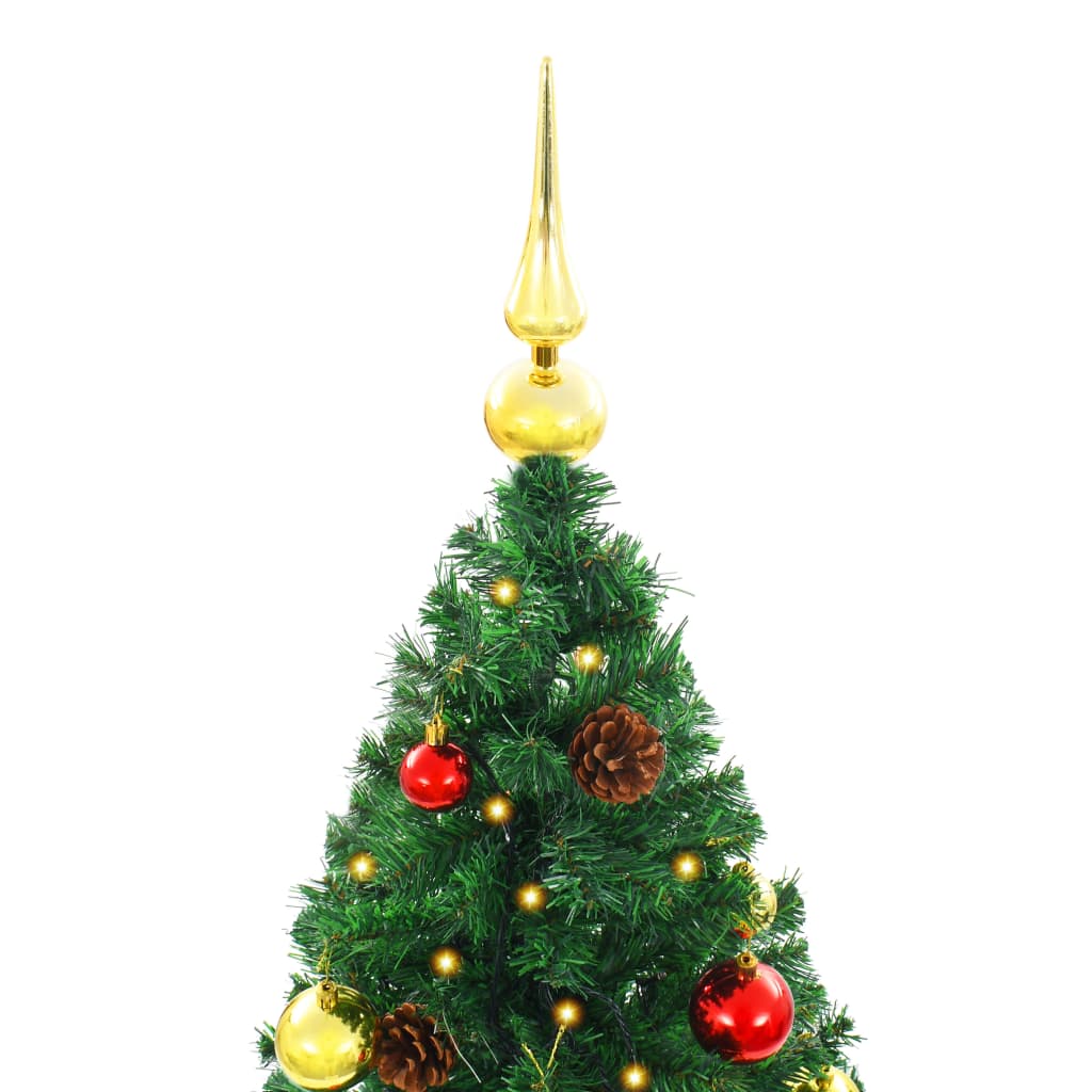 Maison Exclusive - Albero di Natale Preilluminato con Palline Verde 210 cm - 5