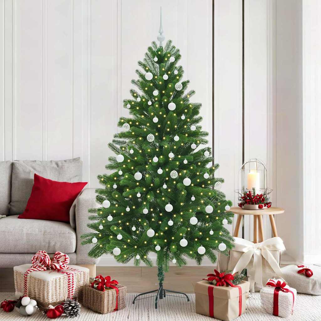 Sapin de Noël | Arbre de Noël avec 300 LED avec support Vert 180 cm PE - 2