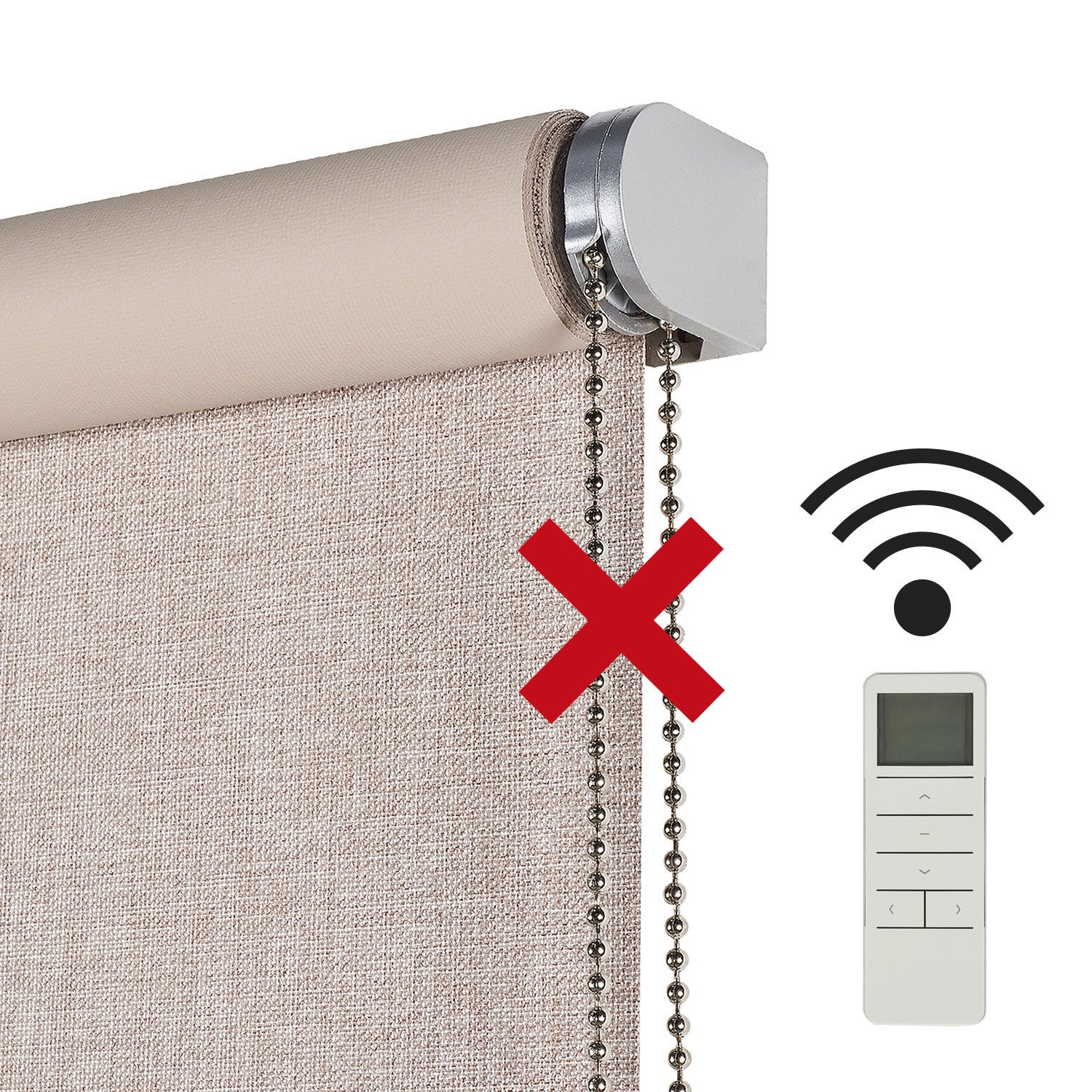 Store enrouleur motorisé Occultant DREAM Texture Beige 100X250 - 6