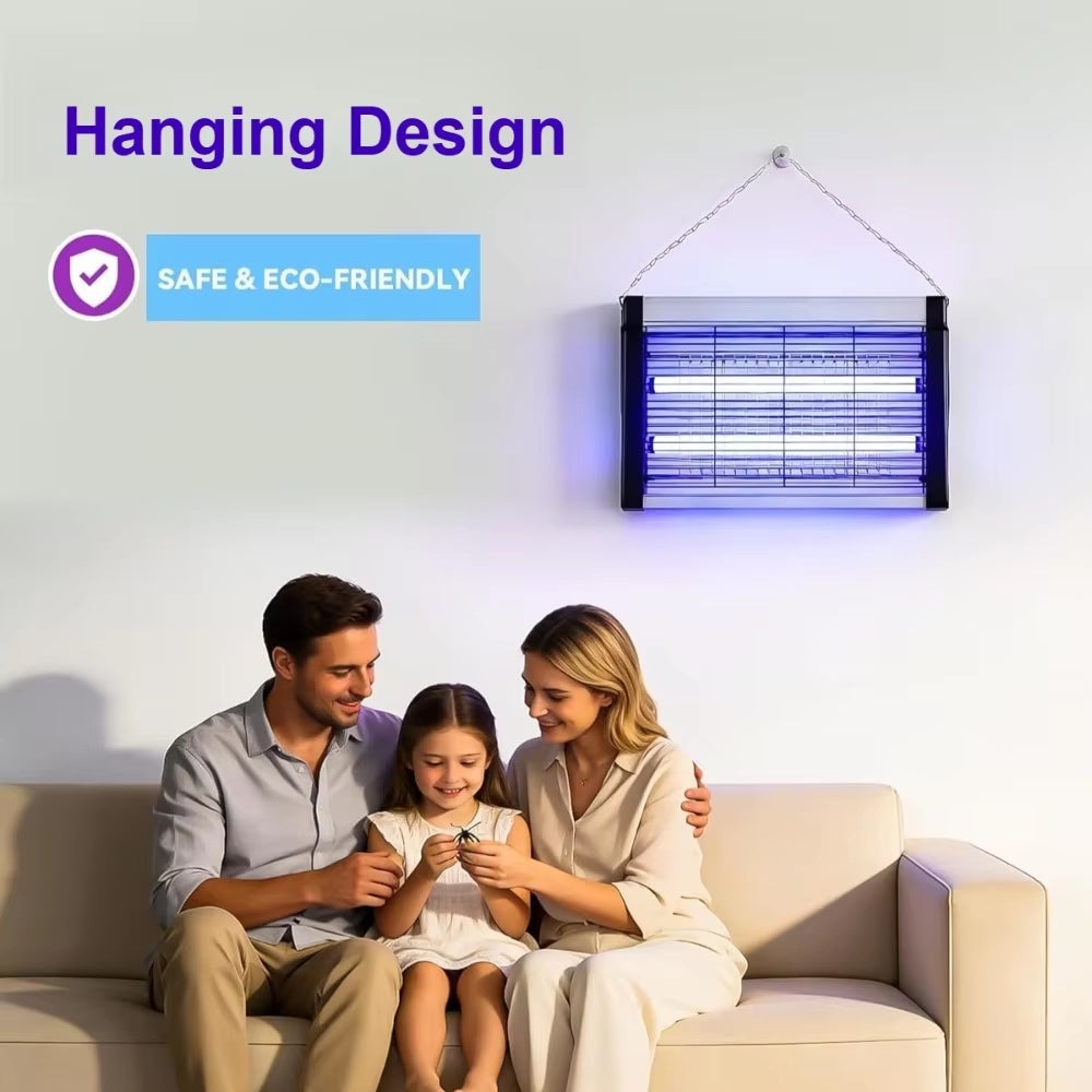 LOLLANDA Lampe anti-moustiques électrique,piège à insectes puissant,lumière UV 20W, piège à insectes volants,Utilisation domestique silencieuse - 7