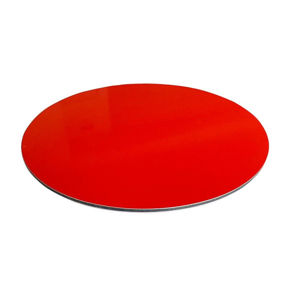 Panneau rond plaque composite aluminium dibond rouge, 450mm (45 cm), Ep.3 mm - 2