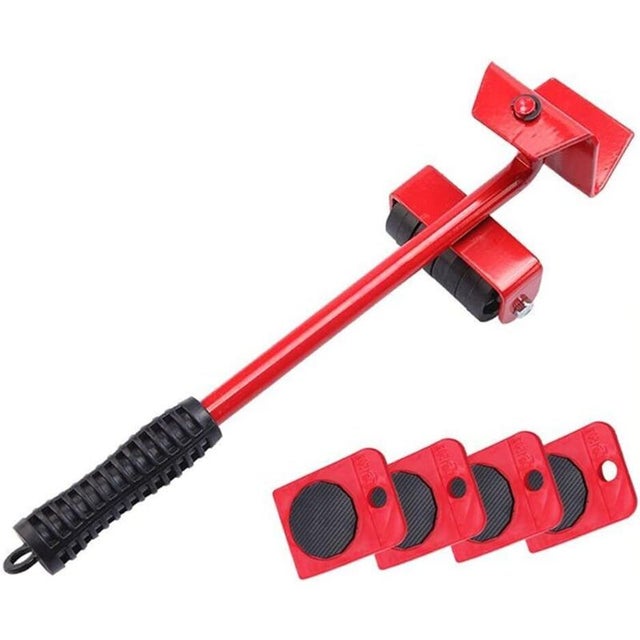 Kit mover móveis pesados, 4 rodas + haste de elevação. Carga máx 150 kg. Mova sem esforço, ideal para móveis grandes.