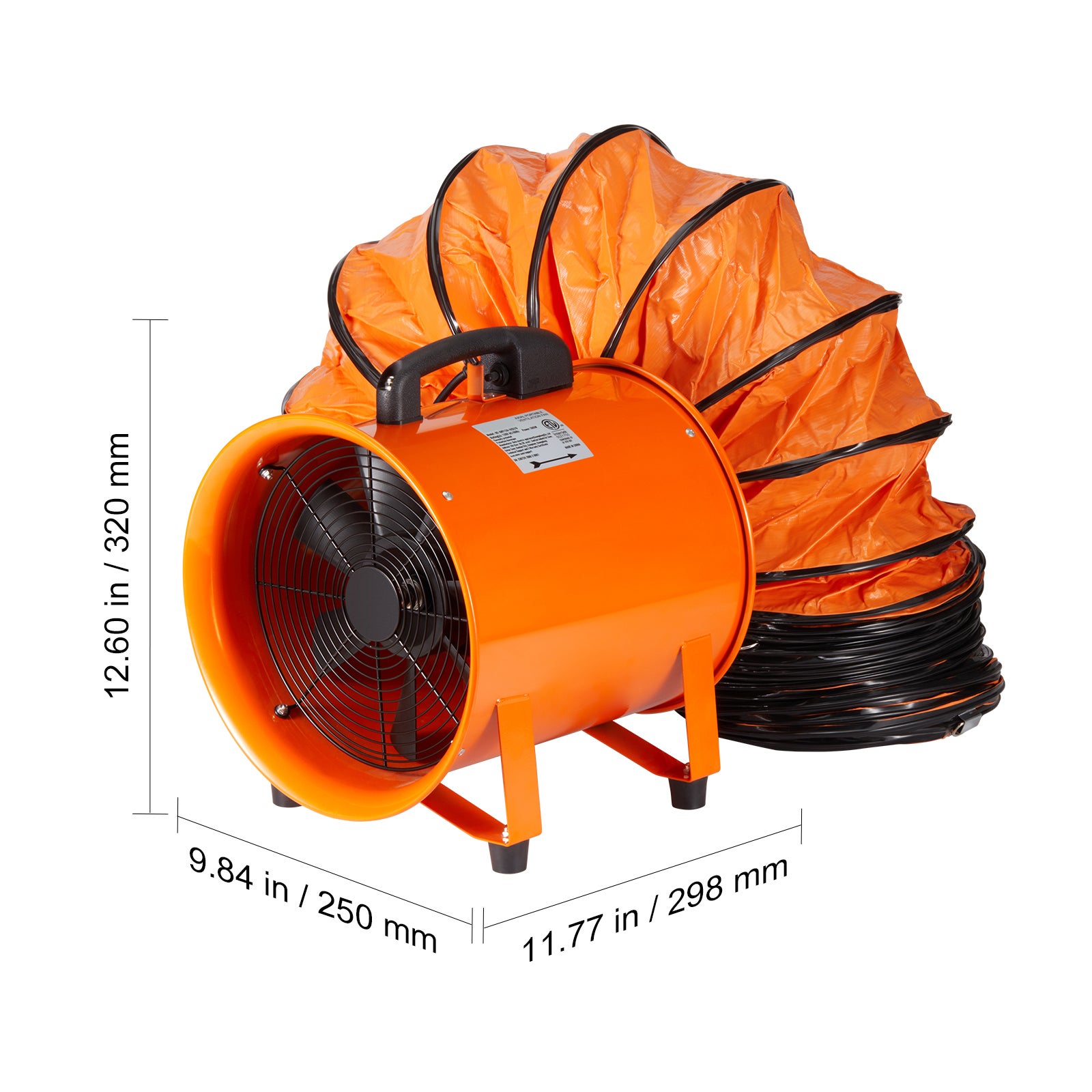 Ventilateur portatif 203,2 mm, tuyau 5 m, extraction 145 W 1020 CFM, ventilateur industriel pour élimination de poussière et fumée SucceBuy - 2