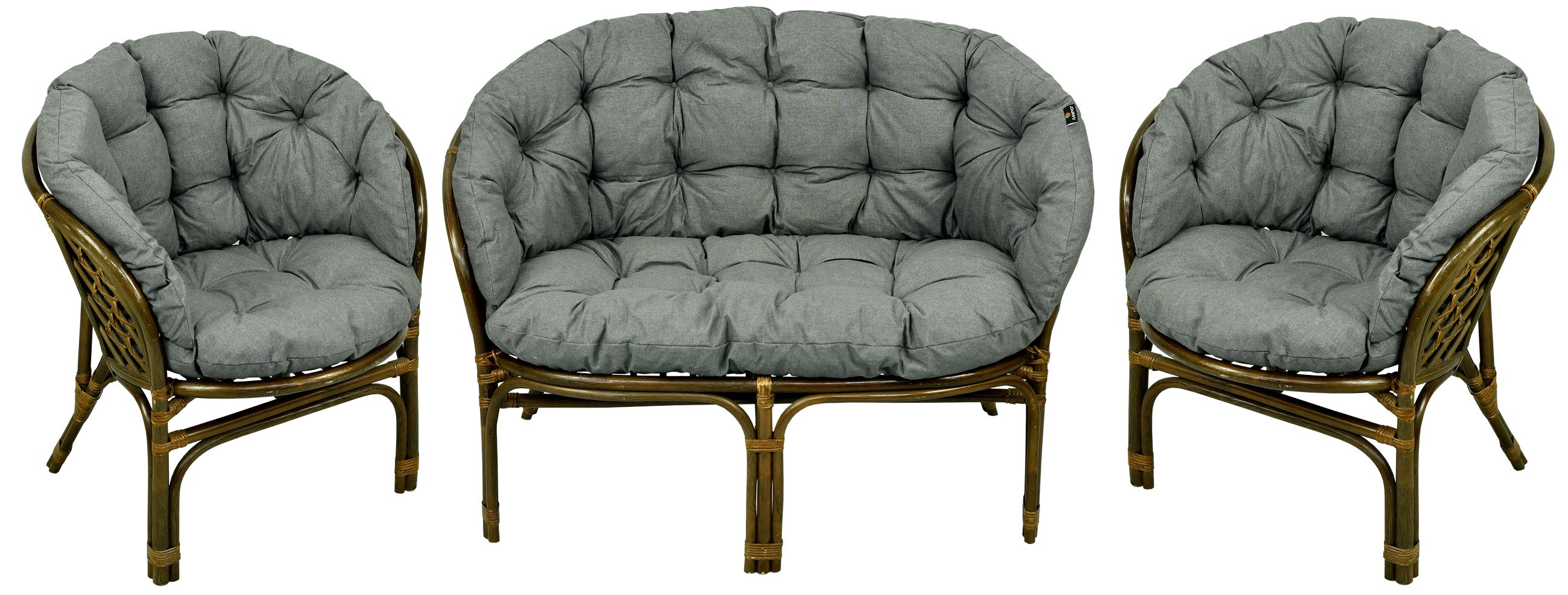 Poduszki na meble rattanowe wiklinowe AMPO komplet szary wodoodporna 1 szt.