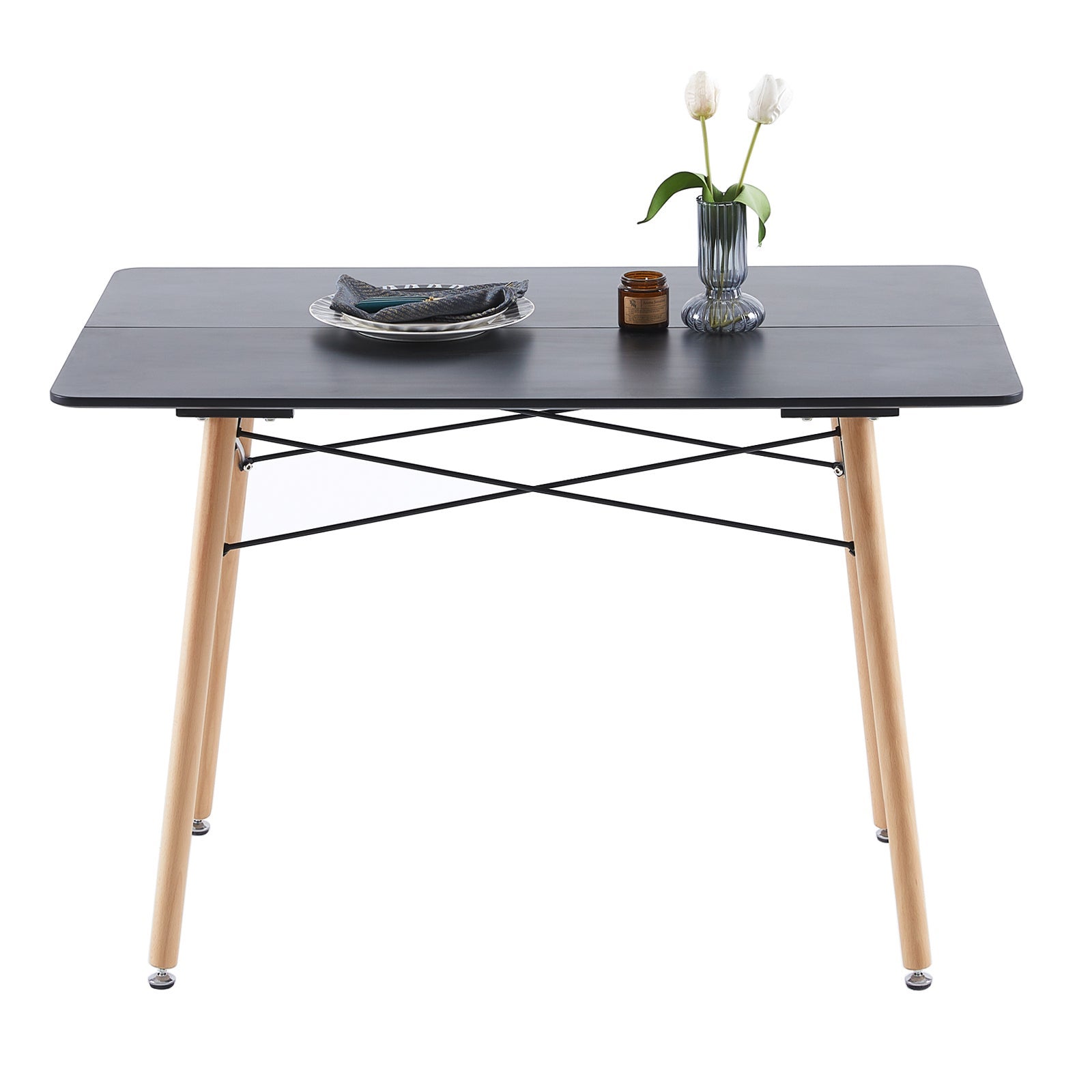 Table de salle à manger extensible HARLOW Marron foncé 140/180 cm 90 cm