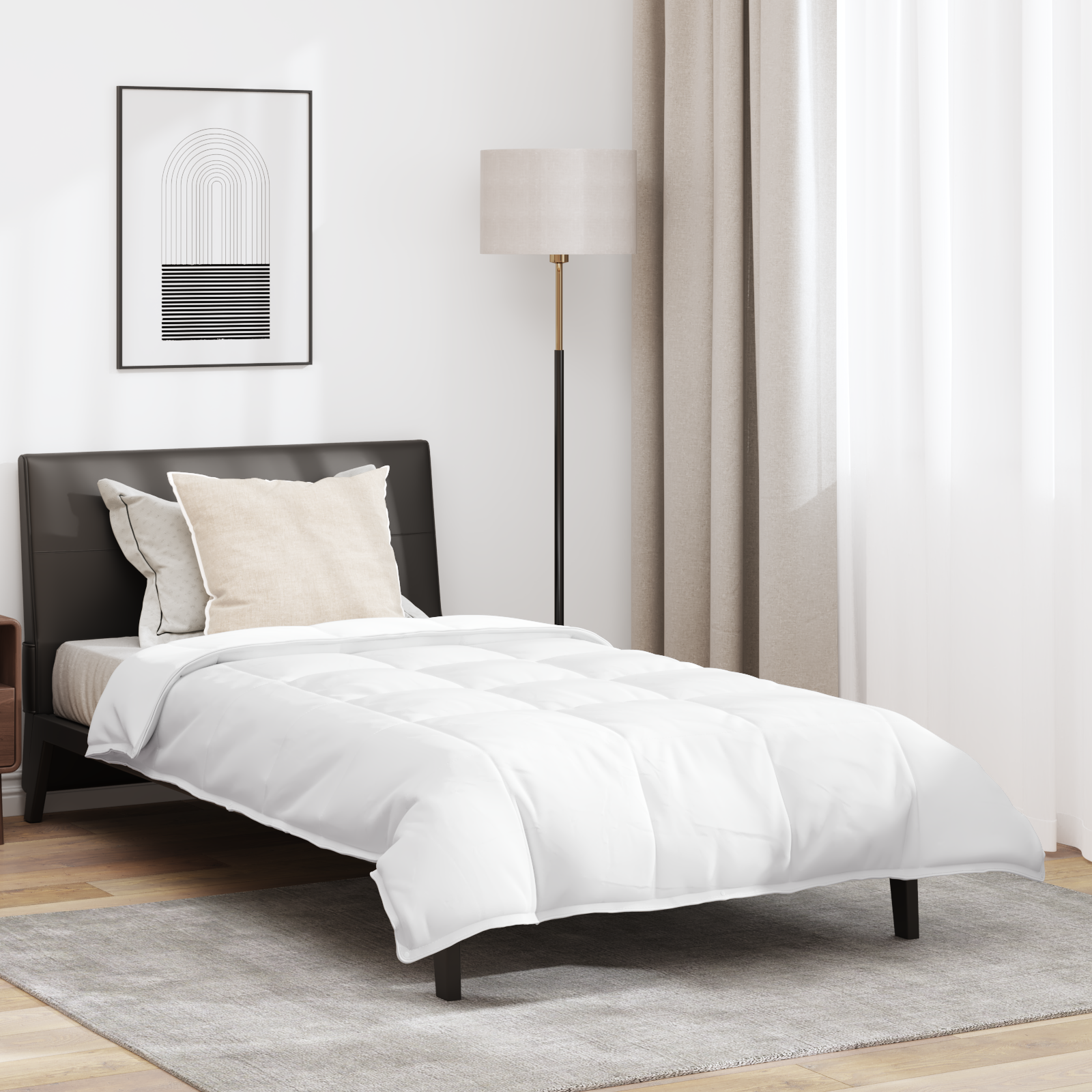 Couette avec oreiller 2 pcs | Duvet Blanc 135 x 220 cm Bas - 2