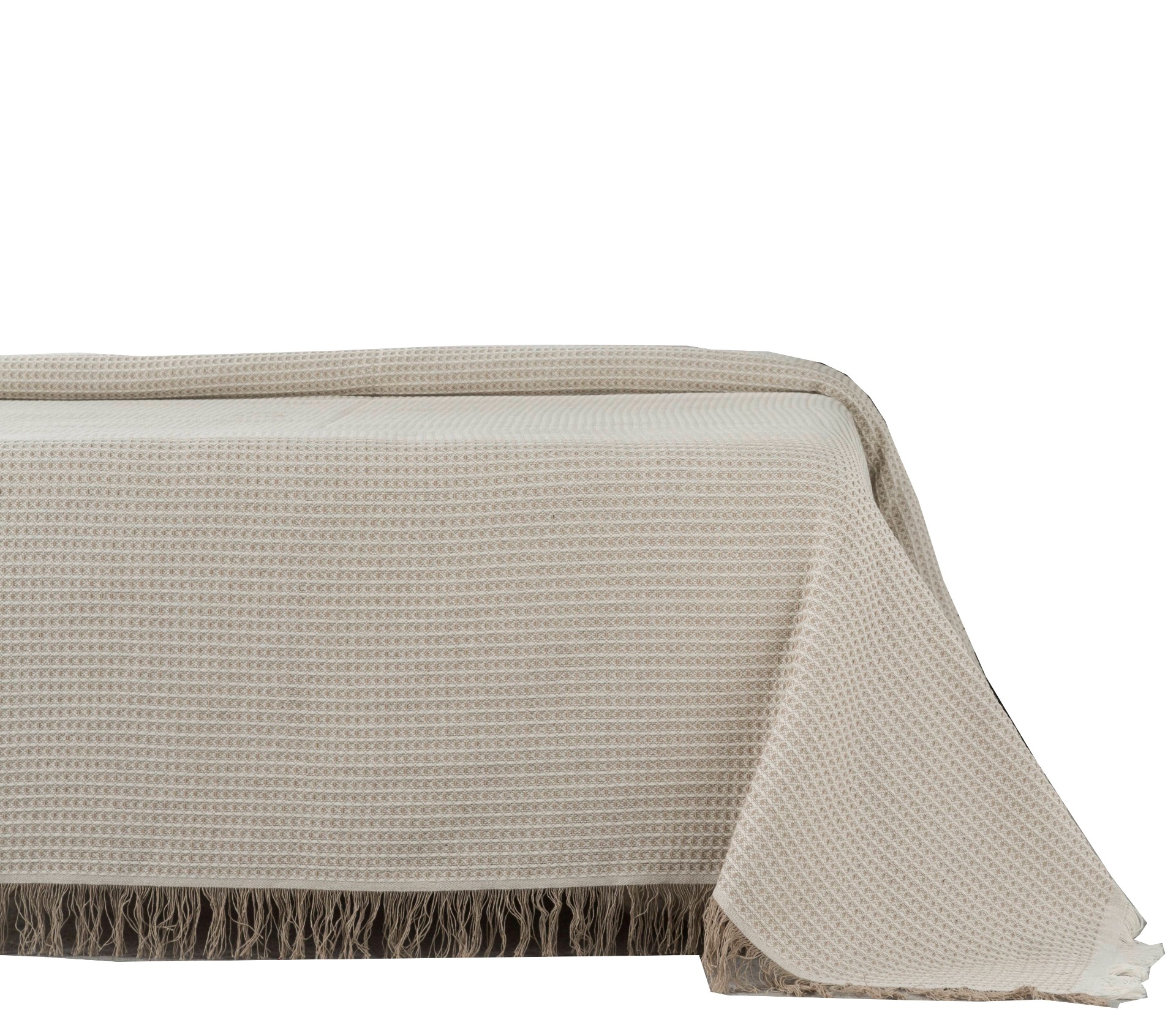 Estoralis | plaid multiusos tejido jacqard | con fleco ( 180x260 cm. anchoxalto ) modelo nido color beige