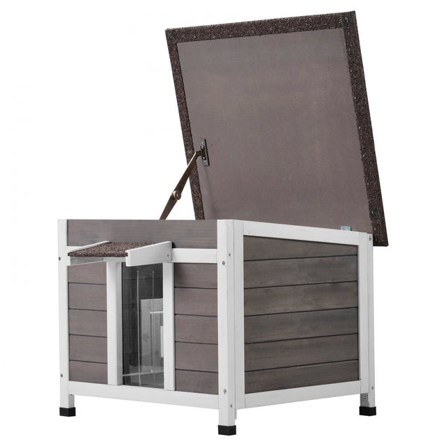 Casa abrigo gatos madeira exterior inverno 600x530x465mm TEKMAQUINAS