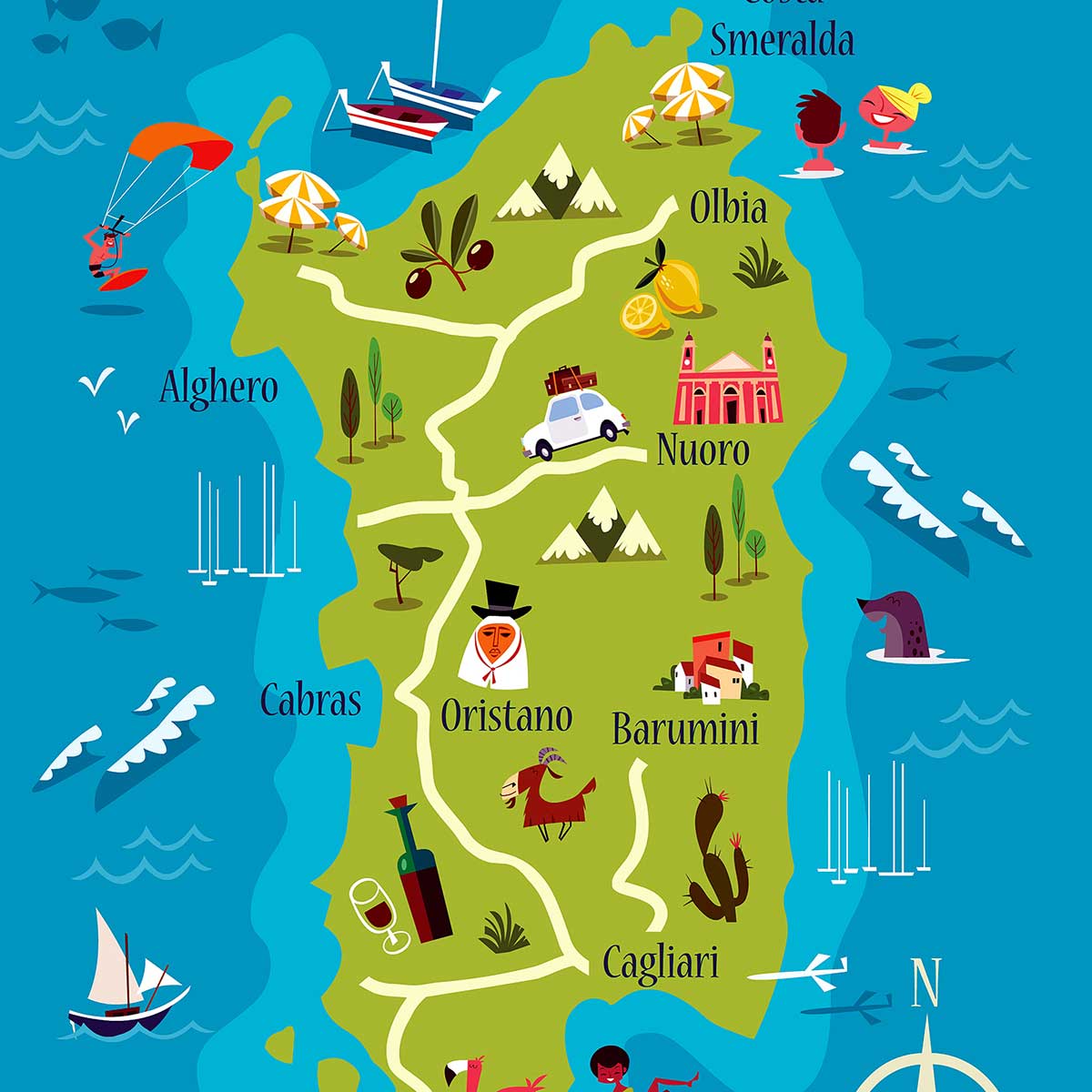 Tableau tourisme en sardaigne - 60x90cm - 3