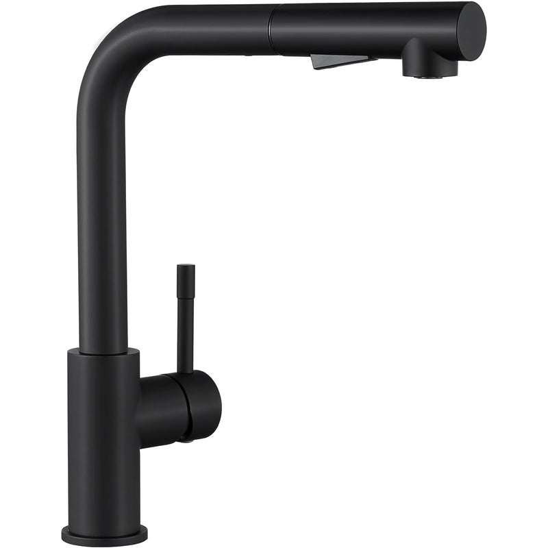 Czarny kran kuchenny, bateria kuchenna z wyciąganą wylewką, bateria kuchenna z wyciąganą wylewką i dwoma rodzajami strumienia, bateria zlewozmywakowa
