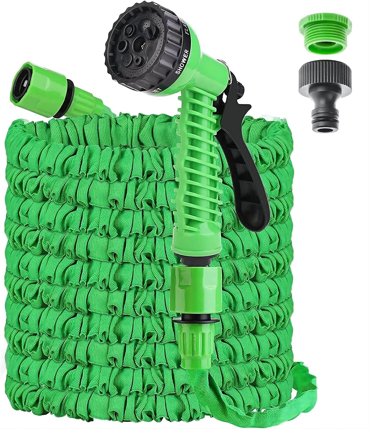 Wąż ogrodowy rozciągliwy 15 m/50 stóp – z 7 rodzajami strumienia – szczelny – odpowiedni do mycia ogrodu i samochodu