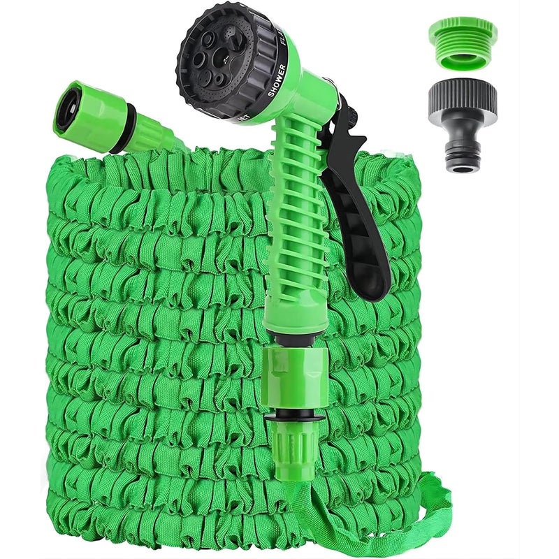 Wąż ogrodowy rozciągliwy 15 m/50 stóp – z 7 rodzajami strumienia – szczelny – odpowiedni do mycia ogrodu i samochodu