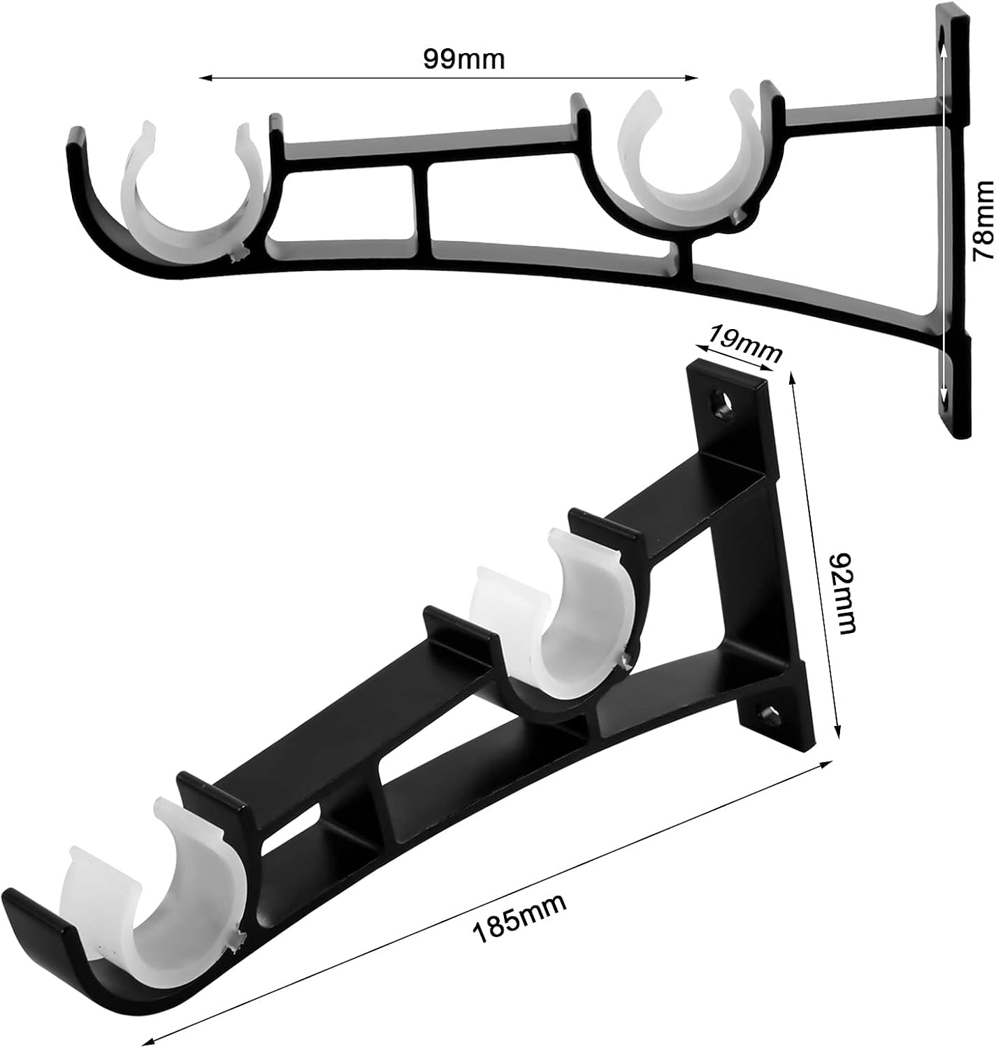Supports de tringle à rideaux en alliage d'aluminium pour double ...