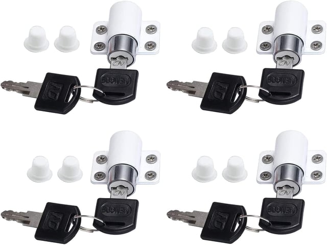 4pcs Verrous de Fenêtre Porte Coulissante Patio Embrailleur Bloc Baie Vitrée Coulissante Verrouillage Coulissant Serrure Porte Coulissant