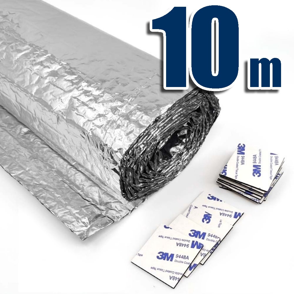 Rouleau Isolant Réfléchissant AD10 - Barrière Radiante R12 - Noyau Mousse 10mm - 4x25 Pieds