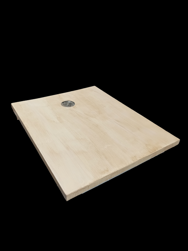 Receveur de douche en béton ciré LISSE effet bois 140x90, fabriqué artisanalement en France par Gakeal