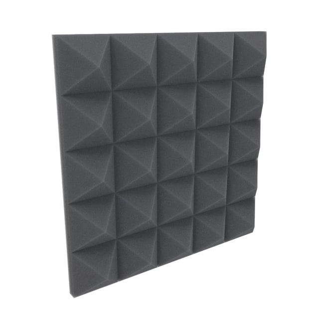 Pannelli fonoassorbenti piramidali 50x50x10cm grigio