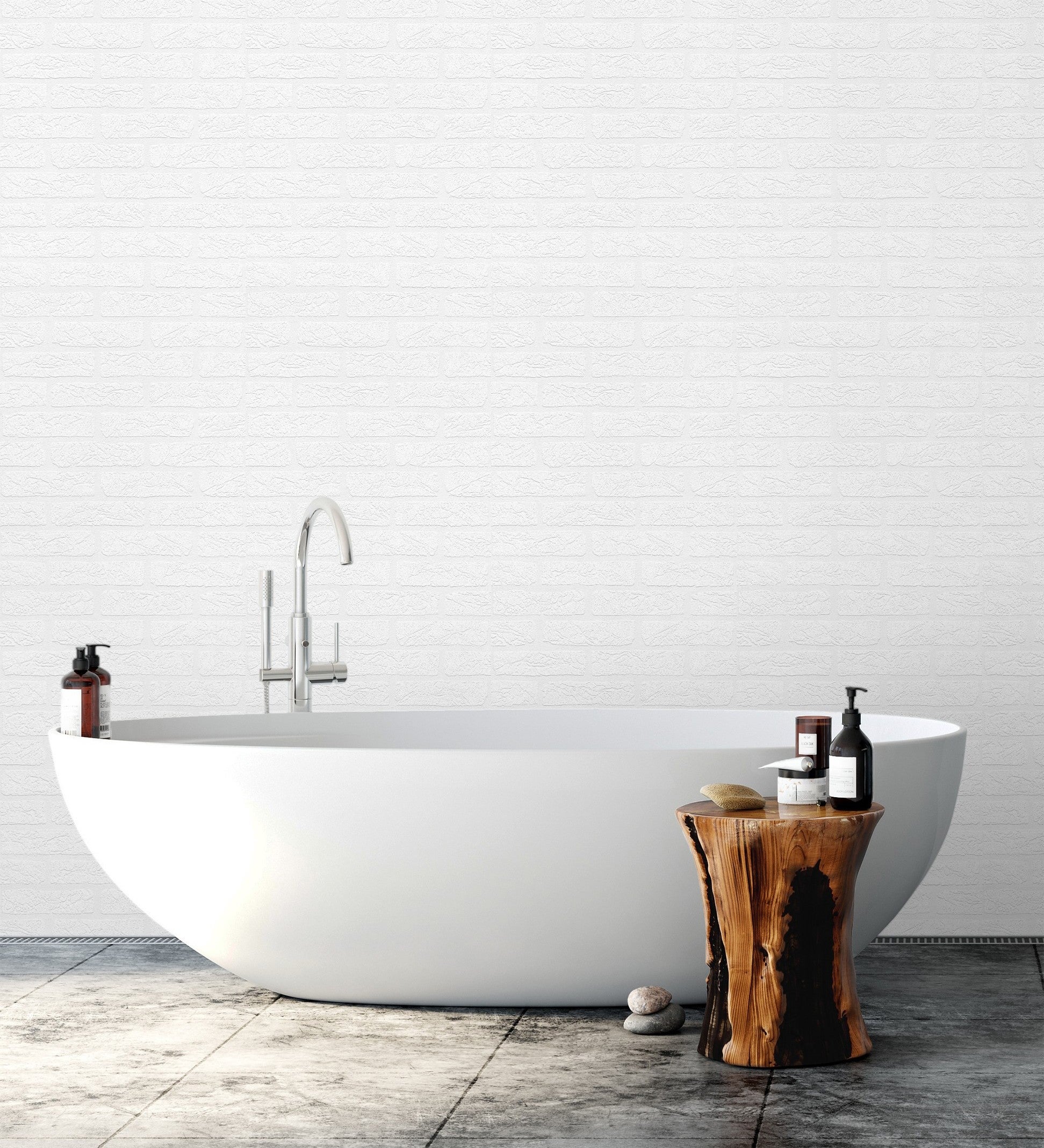 Papel pintado muro de ladrillos blanco 3D repintable alto relieve - Capitol Street 421612 de GAULAN - Rollo de 10 m x 0,53 m - 8