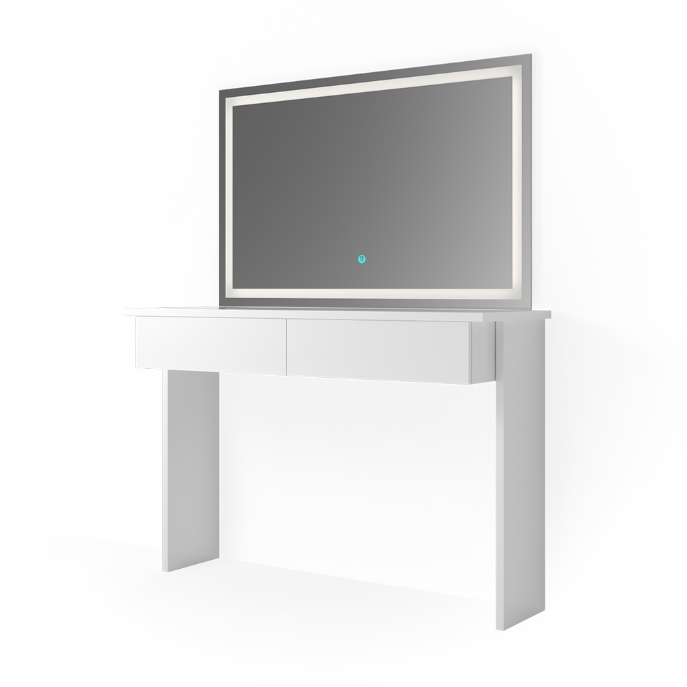 Casaria Coiffeuse Jocelyn Blanc tiroir LED table de maquillage avec
